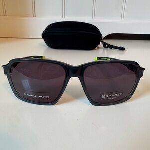 Spyder Men’s Square Black Sunglasses SP6032 with Case